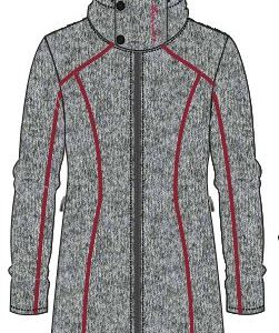 Da. Strickfleecejacke, lang